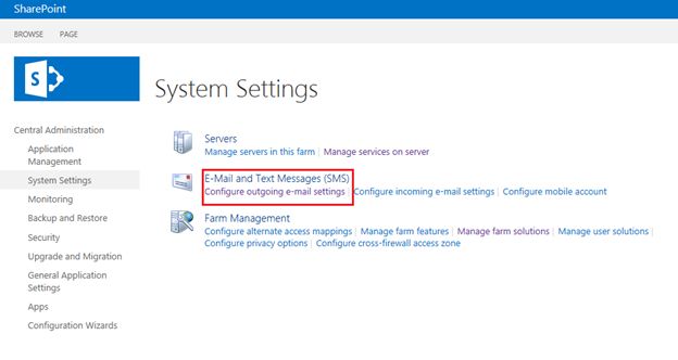 Configure Outgoing E-mail Settings